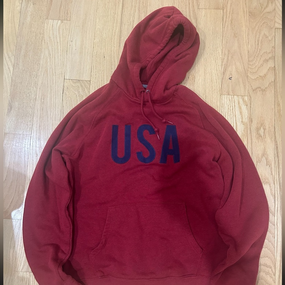 Old Navy Red Hoodie Classic Pullover Sweatshirt